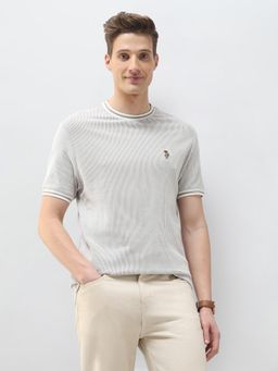 U.S. Polo Assn. Denim Co. - White Textured Motel On The Coast Slim Fit T-Shirt