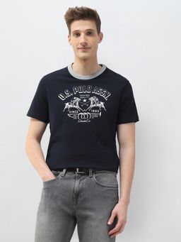 U.S. Polo Assn. Denim Co. - Navy Blue Graphic Brand Printed Motel On The Coast T-Shirt