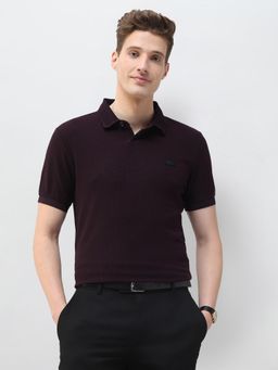 U.S. Polo Assn. Denim Co. - Purple Textured Slim Fit Polo T-Shirt