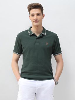 U.S. Polo Assn. Denim Co. - Green Motel On The Coast Muscle Fit Polo T-Shirt