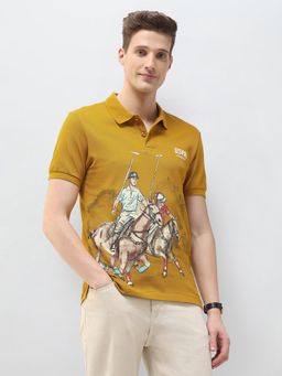 U.S. Polo Assn. Denim Co. - Mustard Motel On The Coast Muscle Fit Polo T-Shirt