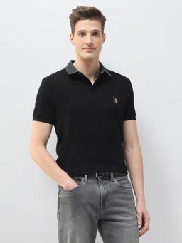 U.S. Polo Assn. Denim Co. - Black Solid Motel On The Coast Slim Fit Polo T-Shirt