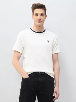 U.S. Polo Assn. Denim Co. - White Textured Motel On The Coast Slim Fit T-Shirt