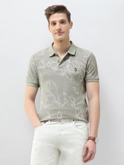 U.S. Polo Assn. Denim Co. - Green Floral Printed Motel On The Coast Polo T-Shirt