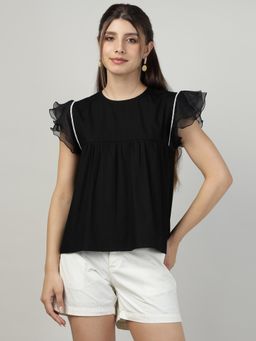 Sands of India - Black Breeze Ruffle Top