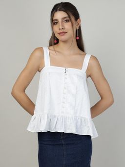 Sands of India - White Meadow Camisole Top