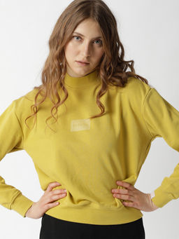 RAREISM - Yellow Solid Plain SweatShirt