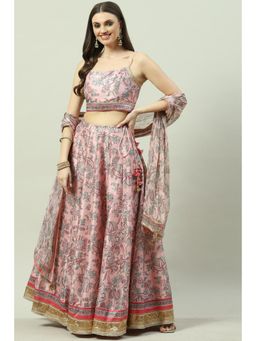 Biba - Women Pink Printed Lehenga (Set of 3)