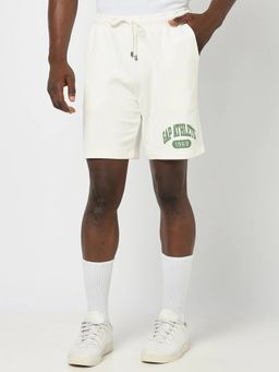 GAP - White Regular Fit Logo Print Shorts