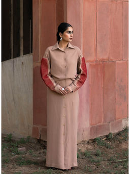 SOMYA GOYAL - Beige Looped Sleeve Shirt