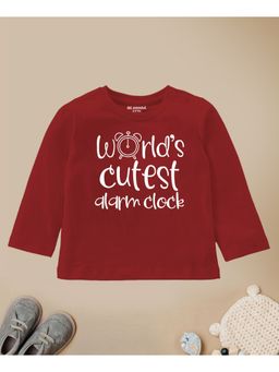 Be Awara - World Cutest Alarm Clock Full Sleeves Printed T-shirt Maroon