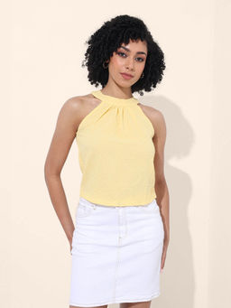 Freehand - Yellow Halter Neck Sleeveless Top