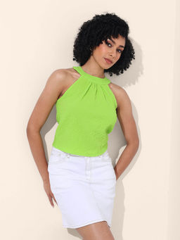 Freehand - Green Halter Neck Sleeveless Top