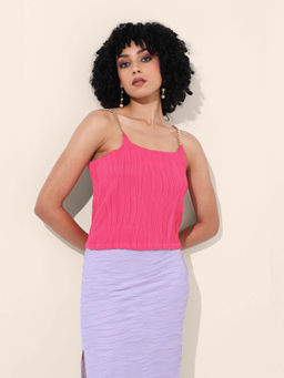 Freehand - Pink Textured Sleeveless Top