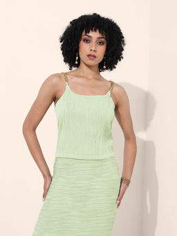 Freehand - Light Green Textured Sleeveless Top