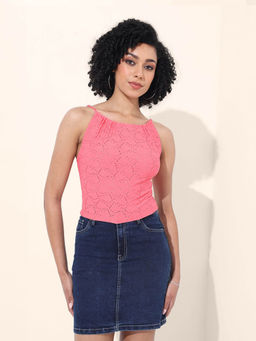 Freehand - Pink Halter Neck Sleeveless Top