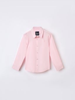 Blue Giraffe - Boys Pink Spread Collar Regular Fit Shirt