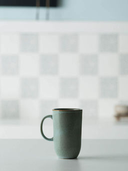 Ellementry - Aqua Rustic Ceramic Mug Tall