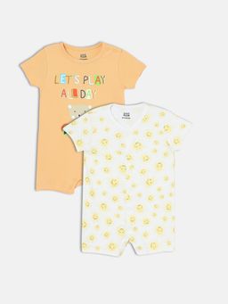 MINI KLUB - Multi-Color Baby Boys Crew Neck Short Sleeve Knit Romper (Set of 2)