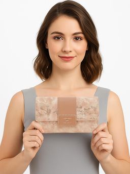 ESBEDA - Women Peach Marble Luxe Textured Wallet (S)