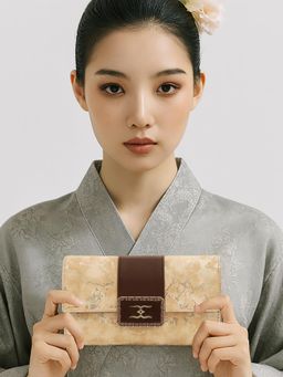 ESBEDA - Women Beige Marble Luxe Textured Wallet (S)