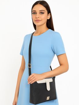 ESBEDA - Women Megan Colorblock Top Zip Sling Bag - Black (S)