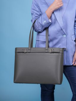 Horra - Vegan Leather 14 Inch Laptop Tote Bag For Women Office With Padded Laptop Compartment - Green