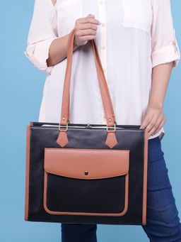 Horra - Shoulder Bag For Women With External Pocket - Black | Fits 13 Inch Laptop