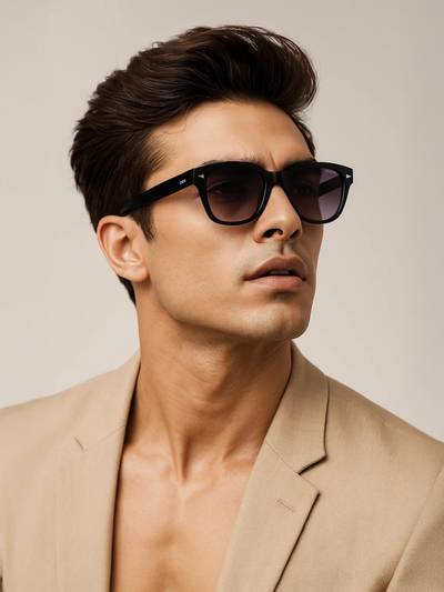 Unisex Grey Gradient Lens Full UV Protected Sunglasses (53)