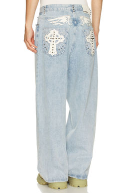 Jaded London - Applique Cross XL Colossus Jeans