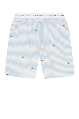 Lacoste - Straight Fit Printed Cotton Pajama Shorts