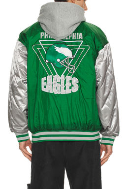 Mitchell & Ness - NFL Eagles Diamond Fusion Vintage Logo Button Front Jacket