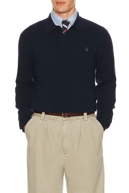 POLO RALPH LAUREN - Lux Merino Johnny Collar Sweater
