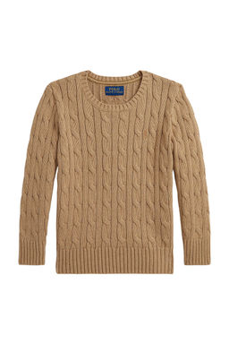 POLO RALPH LAUREN - Long Sleeve Cable Knit Crewneck Sweater