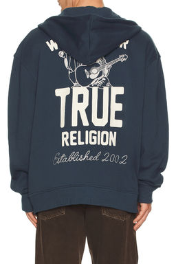 True Religion - Patch Vintage Zip Up Hoodie