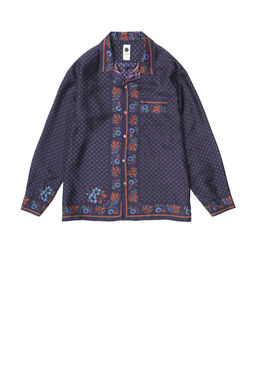 vowels - Long Sleeve Silk Scarf Shirt