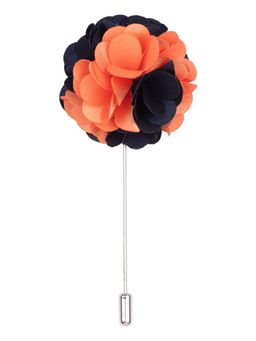 The Tie Hub - Orange Blue Marigold Flower Lapel Pin