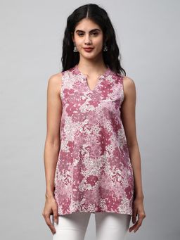Kami Kubi - Pink Floral Printed Tunic
