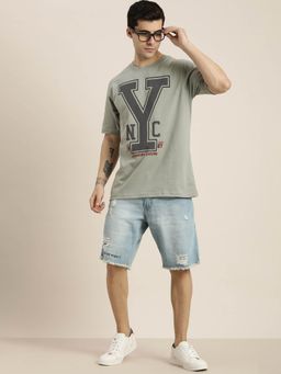 DILLINGER - Grey Typographic Oversized T-Shirt