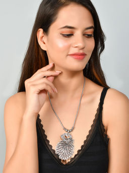 Silvermerc Designs - Peacock Feather Necklace