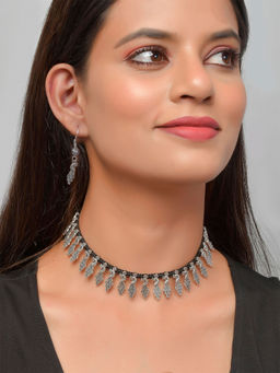 Silvermerc Designs - Oxidised Peacock Thread Necklace