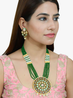 Silvermerc Designs - Gold Plated Green Jewellery Set