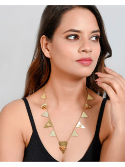 Silvermerc Designs - Triangle Pearl Chain Statement Western Necklace