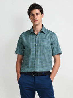 Arrow - Tattersall Check Pure Cotton Formal Shirt