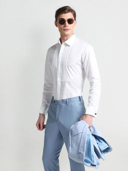 Arrow - Pleated Front Manhattan Slim Fit Formal Shirt