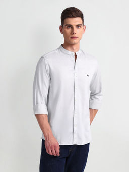 Arrow Sports - Mandarin Collar Solid Casual Shirt