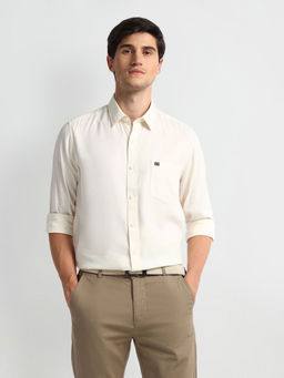 Arrow Sports - Solid Cotton White Casual Shirt
