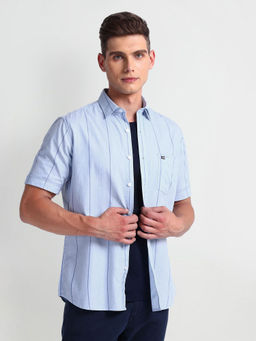 Arrow Sports - Twill Vertical Stripe Check Casual Shirt