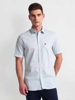 Arrow Sports - Geometric Pattern Pure Cotton Casual Shirt