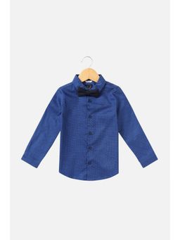 Allen Solly Junior - Boys Blue Slim Fit Print Casual Shirt